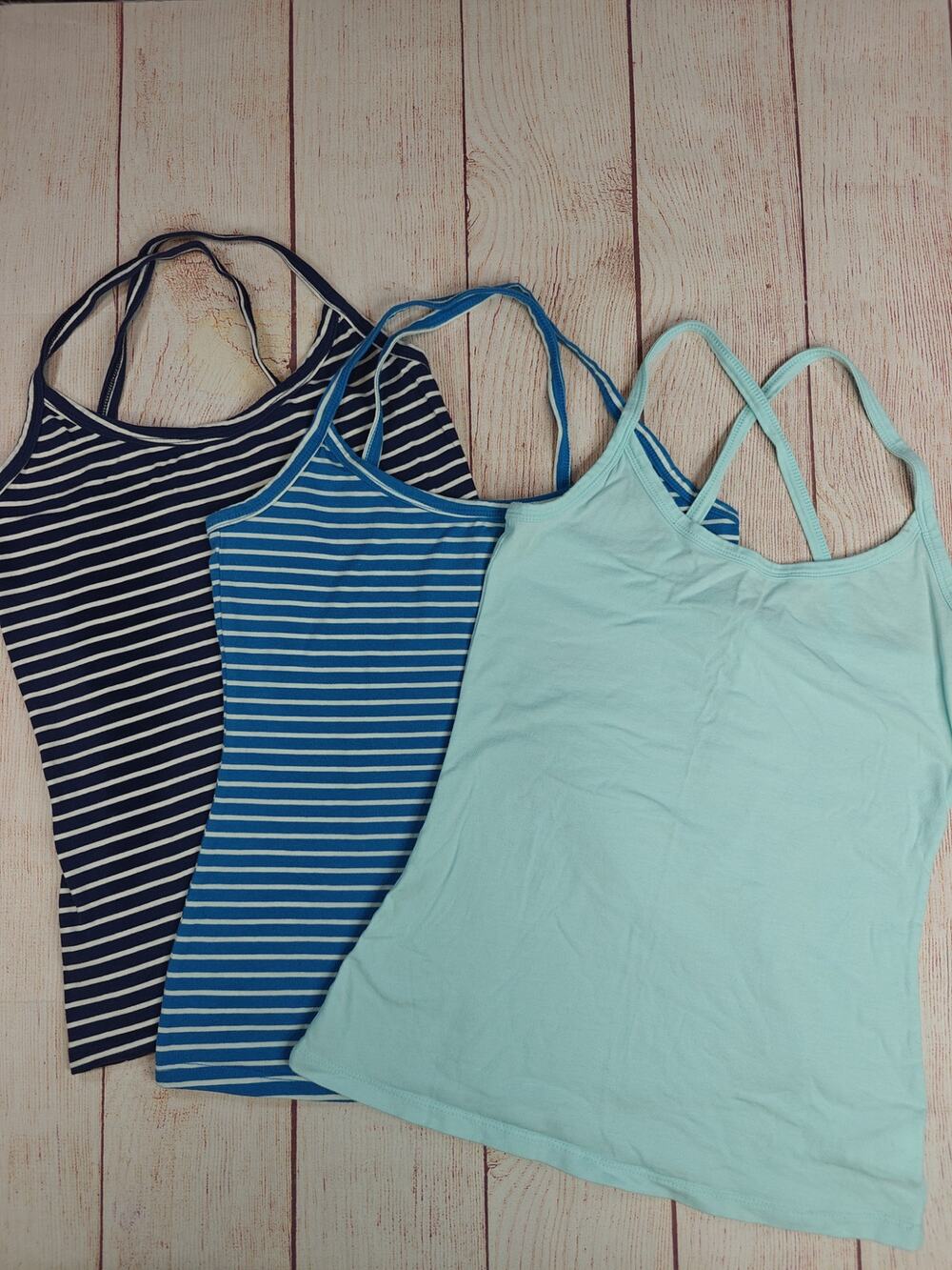 Lot of 3 Old Navy racerback fitted tank tops sz S